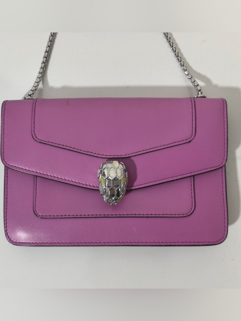 Bvlgari Serpenti Forever Super Mini Pink Leather Crossbody